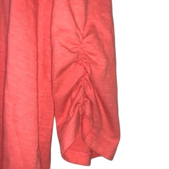 Lane Bryant Coral 3/4 Sleeve Ruched Tunic Top Plus Size 22/24 Cotton/Polyester W - Picture 5 of 9